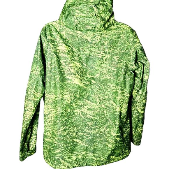 Columbia Omni Tech Jacket Men M Water Wind Repellent Hooded Bright Green Camo EX - Picture 6 of 14
